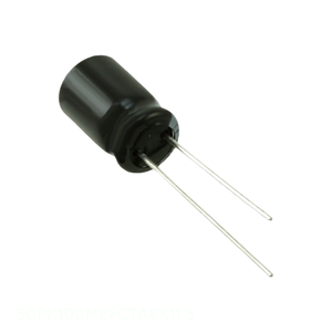 ตัวเก็บประจุแบบ Through Hole ยี่ห้อ Manufacturer Channel 100 uF CAP ALUM 100UF 20% 50V RADIAL TH 50PK100MEFCTA8X11.5 - Product Image 1