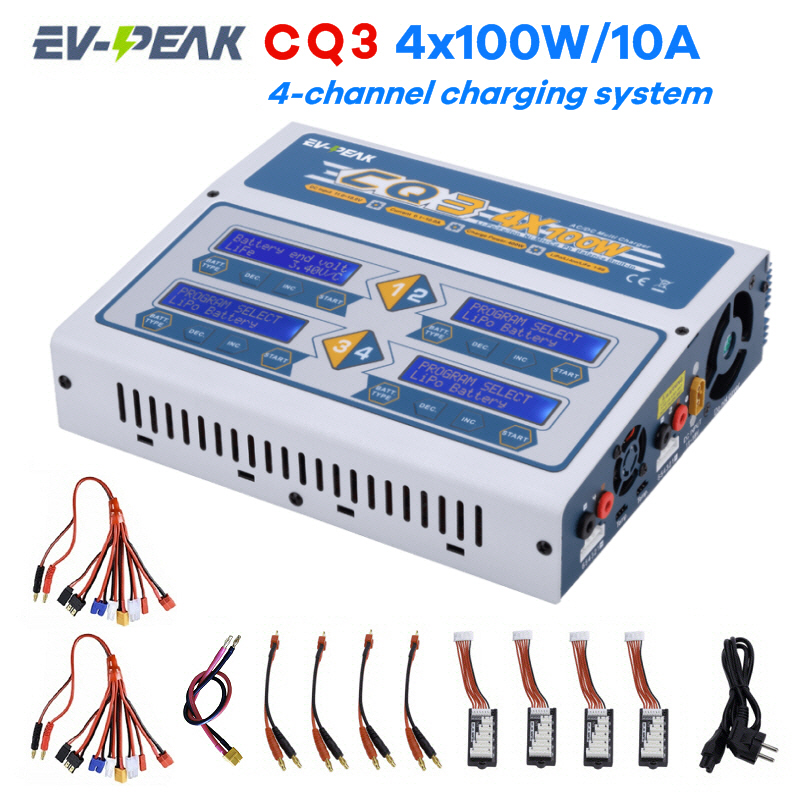 Ev-peak CQ3 AC Balance Charger - 1-6S 4x100w for RC Airplanes