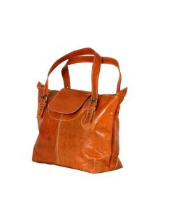 Bolso de Mano de Cuero Genuino Suave Marroquí para Mujer, Nuevo, con Cierre de Cremallera, Correa Corta para el Hombro, Color Marrón Claro, para el Día a Día - Product Image 1