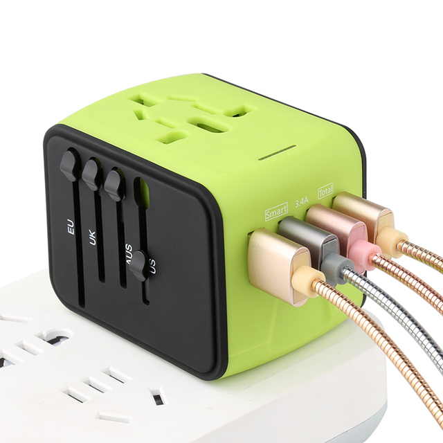 Hot Sale Universal Smart Travel Adaptor USB Charger Electrical Plug New Generation Portable & Convenient Plugs & Sockets