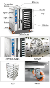 3 5 8 12 16 lớp khay Hga-8 gas thương mại bánh lò <span class=keywords><strong>Cookie</strong></span> nướng lò nướng không khí nóng lò với Fan - Product Image 5
