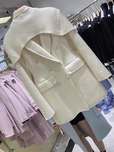 2025韩版冬季时尚休闲复古白色西装外套羊毛夹克西装外套女 - Product Image 2