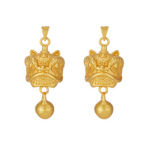 Pasir halus emas bangun lonceng singa emas memutar binatang liontin bangun singa kalung gelang diy aksesoris perhiasan - Product Image 1