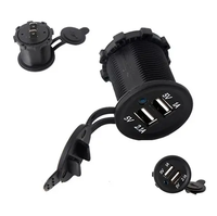 Anneau lumineux LED étanche pour camion et vélo, chargeur de voiture USB double port 3.1A pour téléphone portable