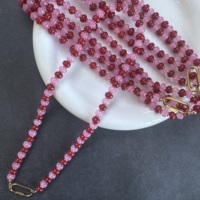 Collier artisanal personnalisé vintage en pierre naturelle de quartz rose, étanche, avec entretoise en or, bijoux unisexes de style bohème pour marques DTC