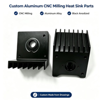 Dissipateur thermique en aluminium usiné CNC sur mesure avec ailettes de refroidissement, surface anodisée noire, tolérance de 0,05 mm, service tout-en-un