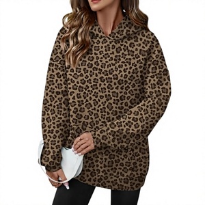 Sudadera con Capucha Extra Grande con Estampado de Leopardo Marrón, Bolsillo Tipo Canguro y Diseño Casual de Manga Larga - Product Image 4