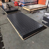 Table de soudage 3D nitridée, système de fixation modulaire à grille de trous de 28 mm, plateforme en fonte, capacité de charge de 5 tonnes