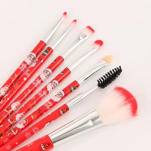 Ensemble de 7 pinceaux de <span class=keywords><strong>maquillage</strong></span> de Noël limité, avec pinceaux pour fond de teint, poudre, blush, anticernes et fards à paupières - Product Image 5