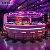 Comptoir de bar commercial, LED, design personnalisé, pour boîtes de nuit, hôtel