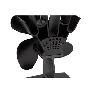 Ventilatore per stufa a legna camino nero 4 pale ventilatore per stufa a caldo Log bruciatore a legna ventilatore silenzioso ecologico - Product Image 3