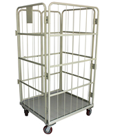 Chariot de manutention pliable en cage logistique, chariots de manutention en treillis métallique pour entrepôt