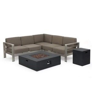 Elegante Conjunto de Sillones de Jardín de Aluminio Cepillado para Hotel, Muebles Modernos de Exterior, Sofá de Patio de Acero Inoxidable - Product Image 6