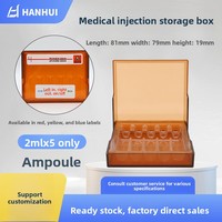 Boîte de rangement pour ampoules en plastique PS transparente marron moderne, durable et opaque, pour médicaments, pour chariot d'urgence hospitalier