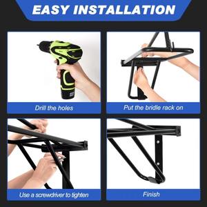 Support mural personnalisable pour selle, rangement pour selle, équipement équestre, support de rangement pliable pour équipement de cheval - Product Image 2