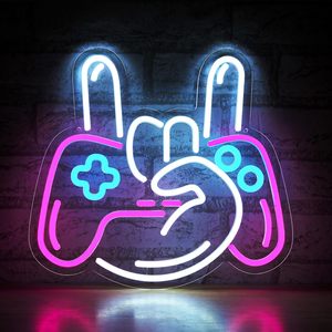 Lumière néon LED pour manette de jeu, panneau acrylique transparent, éclairage décoratif pour salle de jeux, cybercafé, club, lumière suspendue, lumière d'ambiance - Product Image 1
