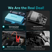 Démarreur de voiture Baseus 1000A 3 en 1, démarreur d'urgence portable, batterie externe, booster 12V, pompe de gonflage, compresseur d'air pour voiture