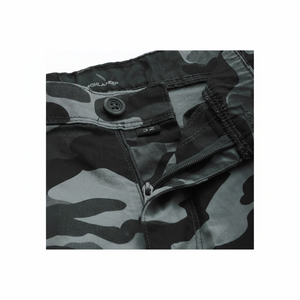 สีเทาทึบสูงเป็นมิตรกับสิ่งแวดล้อมของผู้ชายกางเกงขาสั้นผ้าโพลีเอสเตอร์แบบ100% หลายกระเป๋าลำลองสตรีทแวร์กลางแจ้ง - Product Image 1