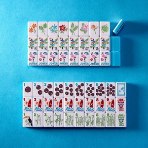 Set di Tessere Mahjong Americane in Acrilico, Ecologiche e Durevoli, Stile Tropicale Blu con Motivo Personalizzato, per Casinò e Gioco d'Azzardo - Product Image 2