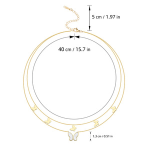 Collar de perlas de mariposa de doble capa que no se desvanece transfronterizo accesible de lujo nuevo Yiwu Chinoiserie joyería de moda inoxidable - Product Image 5