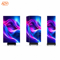 P1.53 P1.86 P2 P2.5 GOB Panel İç Mekan LED Ekran 1280x1920mm Çift Taraflı Üç Katlanır Dijital Tabela Reklam Video Duvarı