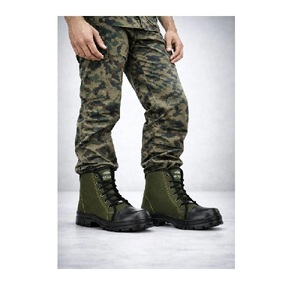 Bottes décontractées en cuir véritable à tige haute pour hommes, design à lacets durable, bottes de marche en plein air, semelle en caoutchouc antidérapante - Product Image 3