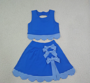 Conjuntos de Yoga de Verano sin Mangas para Niñas, Top de Tirantes con Lazos y Falda, Ropa de Yoga para Niñas - Product Image 5