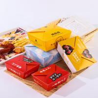 Logo Gedrukt Geel Wegwerp Biologisch Afbreekbaar Vierkante Papier Nemen Lunch Dozen En Voedsel Nemen Weg Papier Sushi Takeaway Doos