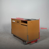 Meuble de café mobile multifonctionnel en bois au design tendance avec prise, stand pliable pour voiture