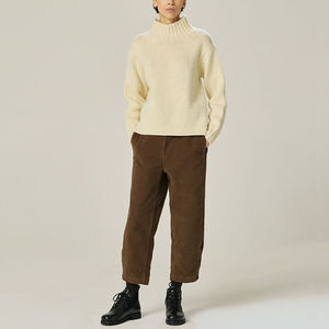 Venta al por mayor 2024 Otoño Invierno <span class=keywords><strong>Beige</strong></span> <span class=keywords><strong>cuello</strong></span> <span class=keywords><strong>alto</strong></span> suelto Casual lana lindo suéteres para mujeres suéter de punto mujeres - Product Image 2