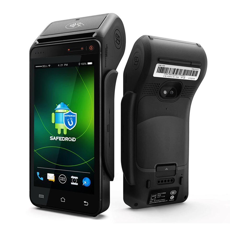Портативный Мобильный pos-терминал Android pos сенсорный экран pos с GPRS WIFI сканер штрих-кода и QRcode принтер чеков