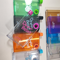 Bouteilles d'eau en plastique transparentes A5 personnalisées en gros, carrées, 420 ml, pour sport, jus, lait, carton, gobelets mignons pour enfants