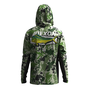 T-shirt à capuche de pêche pour <span class=keywords><strong>homme</strong></span>, imprimé camouflage vert tactique Mahi Mahi, <span class=keywords><strong>masque</strong></span> facial, imperméable, léger, protection solaire UPF50+ - Product Image 5