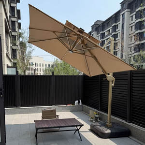 Paraguas voladizo de alta resistencia de lujo, paraguas Roma de <span class=keywords><strong>10</strong></span> pies con luz Solar, sombrilla para <span class=keywords><strong>Patio</strong></span>, jardín, playa, paraguas impermeable para exteriores - Product Image 6