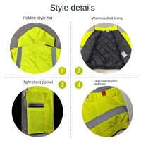 Vêtements de travail imperméables d'hiver pour hommes, veste de sécurité haute visibilité, vêtements de travail de construction personnalisés, veste de travail réfléchissante