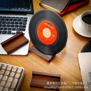 Wooden <b>wall</b>-mounted <b>vinyl</b> record rack, no drilling required, living room decorative disc shelf, <b>wall</b>-mounted album CD display - Product Image 2