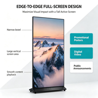 L65GAZ 65" Layar Digital Signage Berdiri Lantai Layar Penuh 65 Inci Layar LCD Portabel untuk Iklan