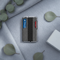 Dompet Dompet, Dompet Minimalis Anti-RFID Pria Ultra Tipis Penjepit Saku Uang Tunai Tempat Kartu Kredit