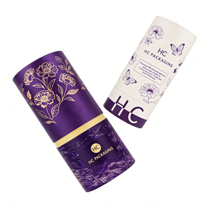 Emballage de luxe personnalisé en tube de papier pour cosmétiques et soins de la peau, boîte ronde en carton avec dorure à chaud, fabrication sur mesure - Product Image 5