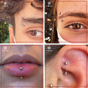 Classique 16G Titane <span class=keywords><strong>Labret</strong></span> Vertical Courbé à Filetage Interne pour Rook, Daith, Sourcil, Bijou de Corps - Product Image 4