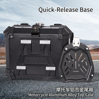 Boîte à bagages arrière universelle pour moto, scooter, vélo électrique, 28L, en aluminium, à dégagement rapide, étanche