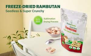 Rebanadas Crujientes Dulces Conservadas de Vietnam, Refrigerios de Fruta Saludables envasados al Vacío, Venta al por Mayor a Granel, 100% Natural, Rambutan Liofilizado - Product Image 5