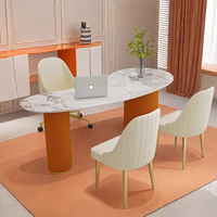 Ensemble de bureau et de chaise en marbre moderne de luxe léger pour usage médical et de beauté, design modulaire