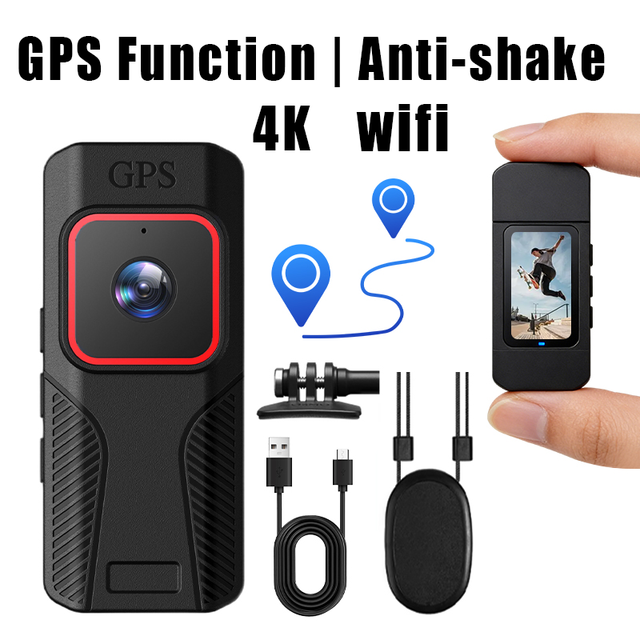 Hot Sale WIFI 4K 1.45-Inch IPS Screen Night Vision Wide-Angle 128GB Anti Shake Mini Action & Sports Camera GPS Action Cam