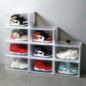 Vente en gros boîte à chaussures transparente côté ouvert transparent géant magnétique boîte à chaussures transparente 2023 boîte en plastique de rangement de chaussures chaudes - Product Image 3