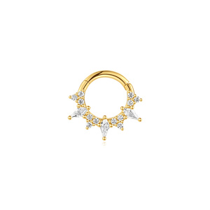 CANNER S925 Argent Sterling Anneau de nez circulaire ouvert avec zircon en losange pour piercing Daith et Helix - Product Image 1