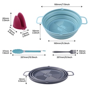 Moldes plegables para pasteles y pan, moldes para hornear, freidora de aire antiadherente de silicona reutilizable, olla para un uso eficiente de la freidora de aire - Product Image 3