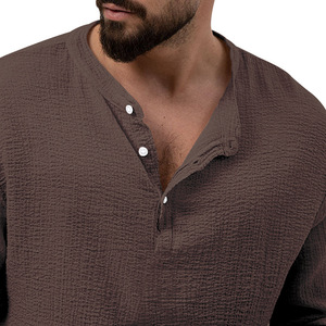 Autumn Men's Casual Sportswear Set Cotton <strong>T</strong> <strong>Shirt</strong> Pants Button Closure <strong>Customizable</strong> Outdoor Loose Lightweight Summer Sports - Product Image 3