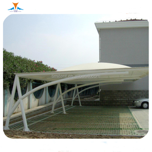 Abri de voiture moderne en métal courbé avec structure en membrane PVDF PTFE coupe-vent, bricolage, automatisé, pour <span class=keywords><strong>2</strong></span> <span class=keywords><strong>voitures</strong></span>, <span class=keywords><strong>prix</strong></span> de l'auvent métallique - Product Image 2