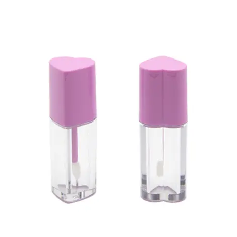 PETG AS material 4ml heart shape customs design liquid lipstick tube empty lipgloss tube